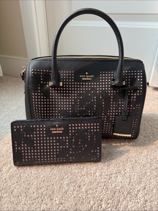 kate spade Handbags - Kate Spade New York Cameron Street Perforated Rose Candace Satchel and Wallet